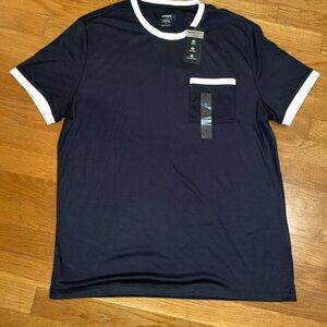 Alfani Men's Black T-Shirt with White Accents